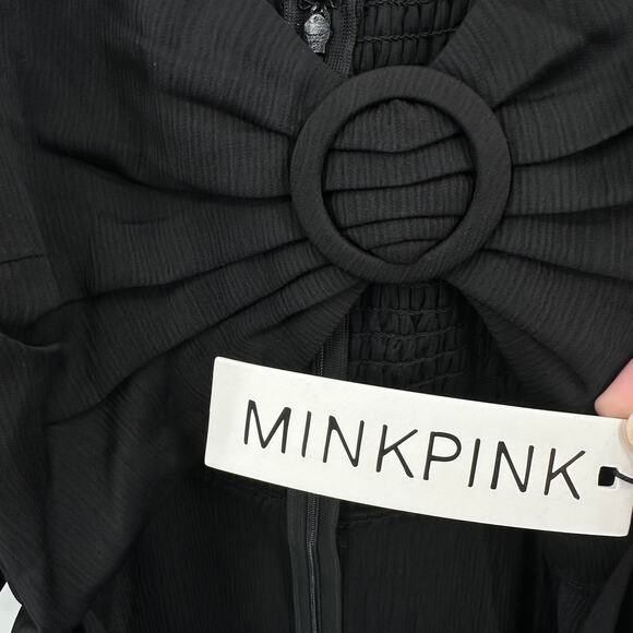 MINKPINK Audrey Cut Out Midi Dress in black Size L - Picture 7 of 11